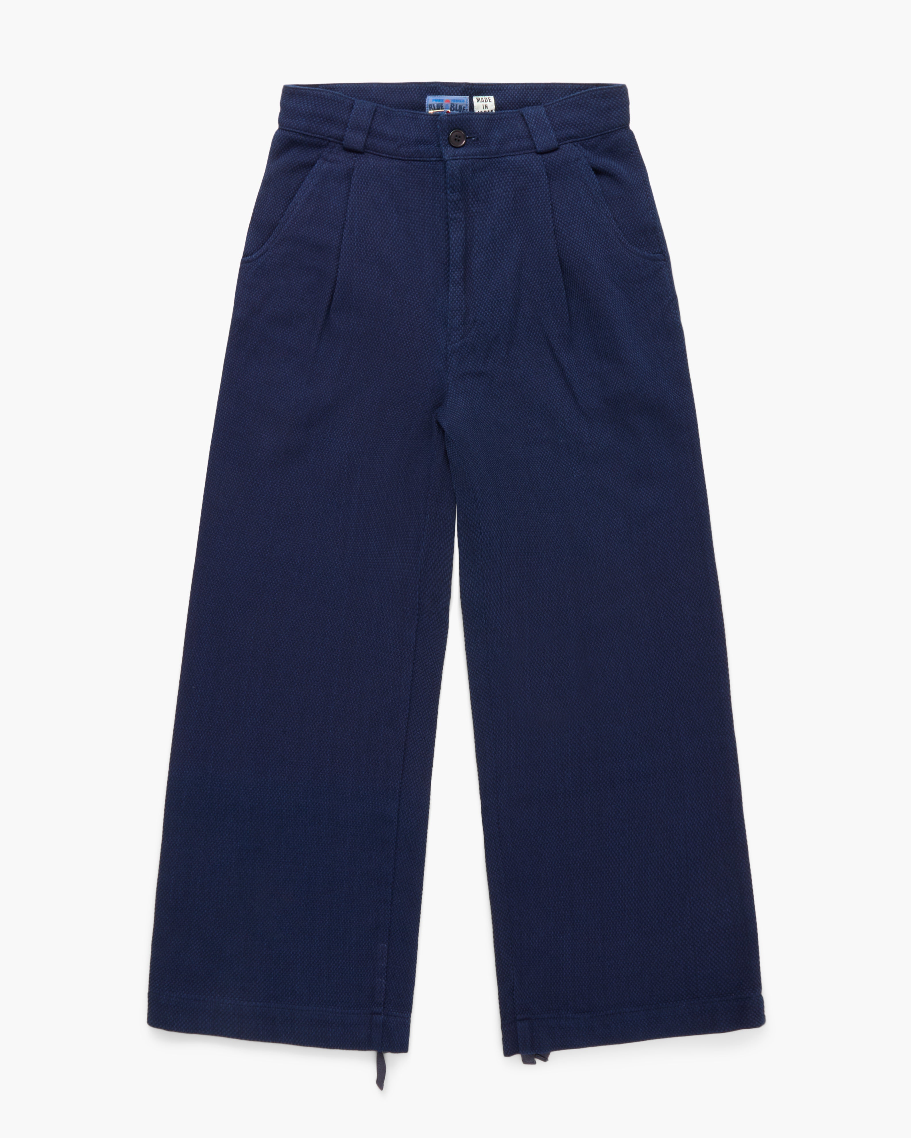 Navy blue pants on a white background