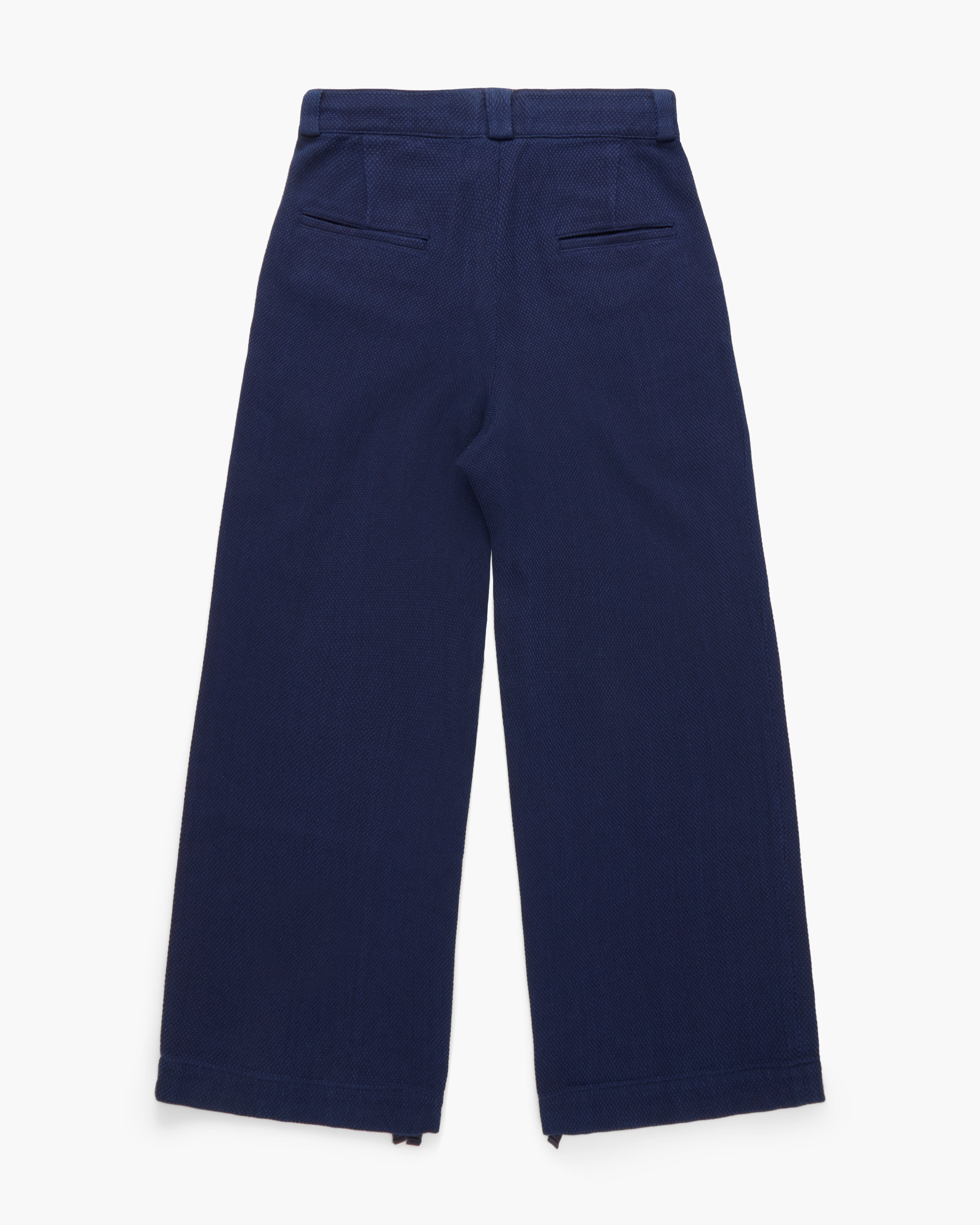 Navy blue pants on a white background