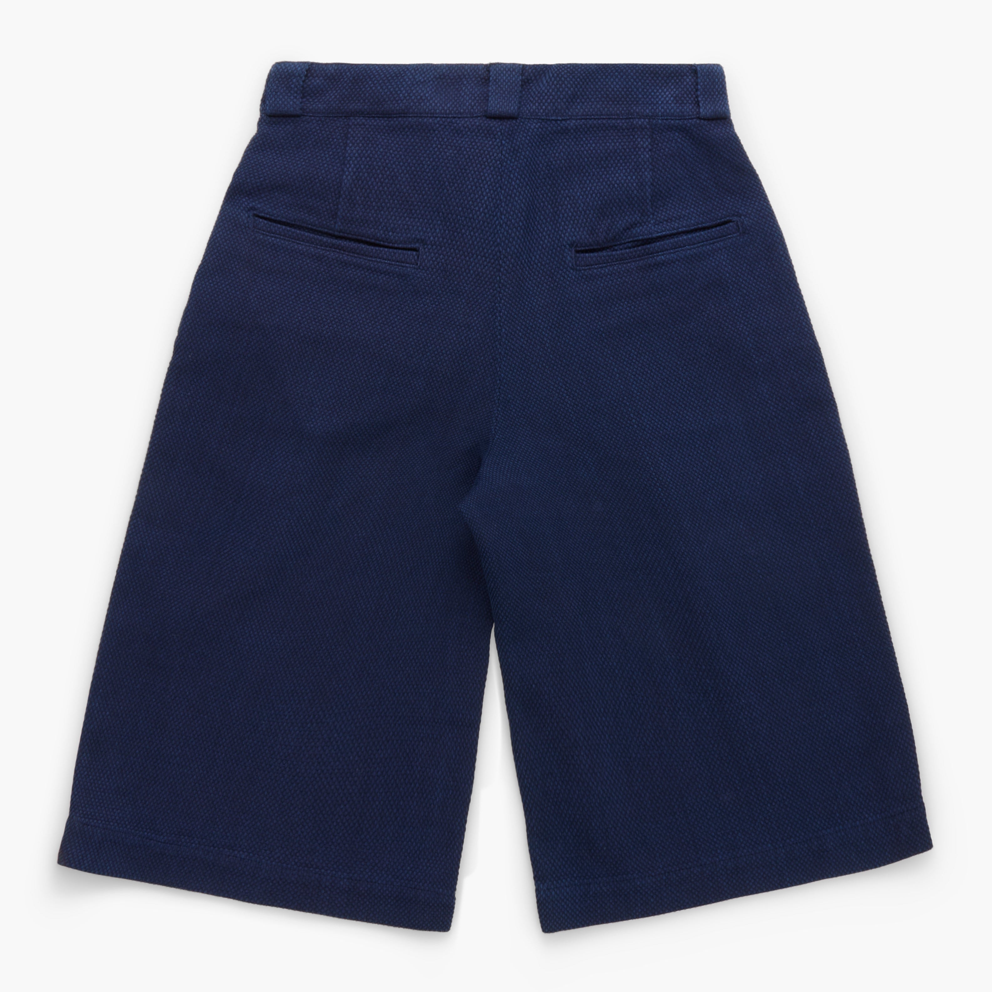 Navy blue shorts on a white background