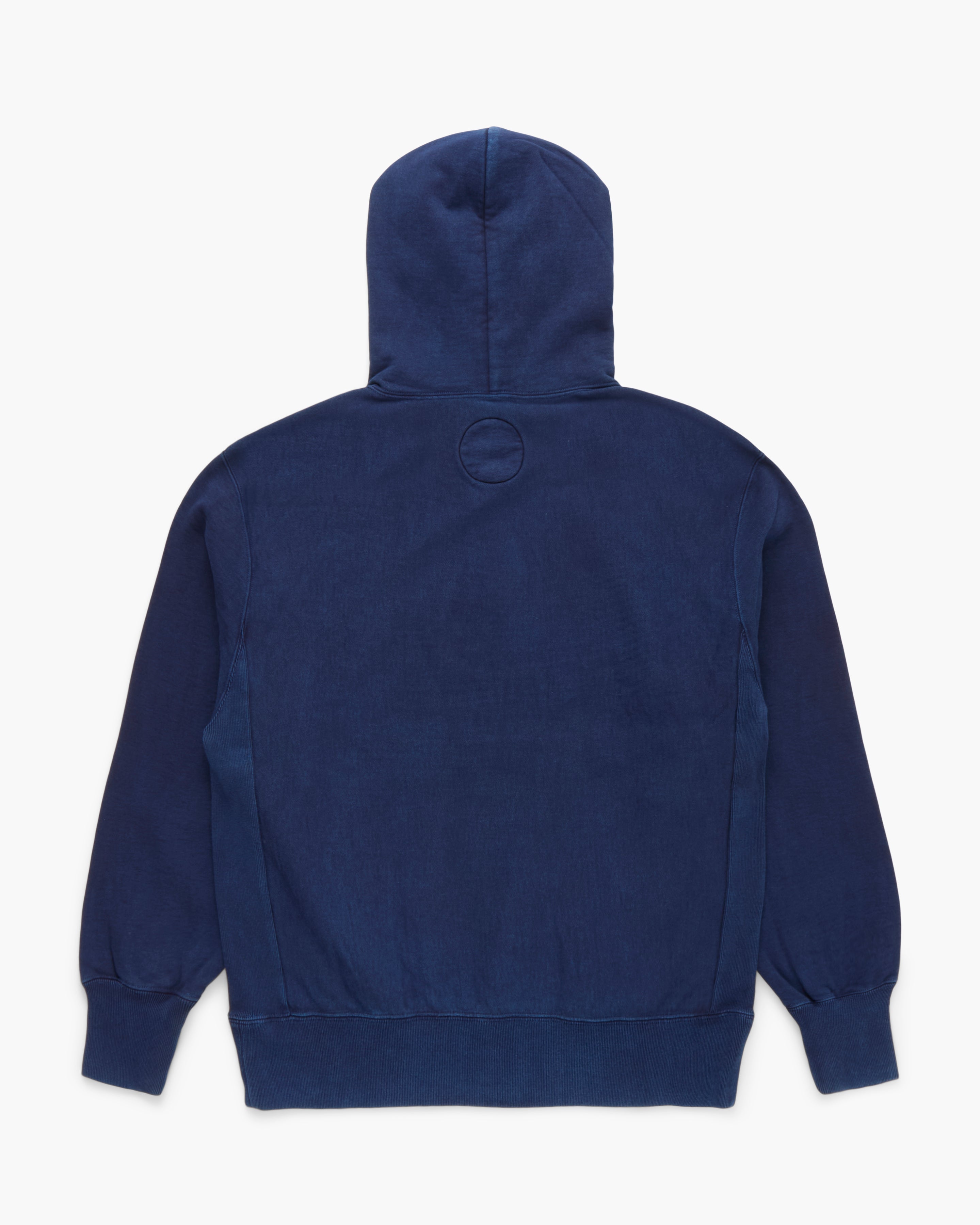 Navy blue hoodie on a white background