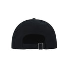 Black cap with a buckle on a light gray background