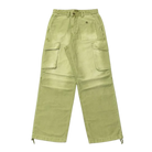 Green cargo pants on a white background