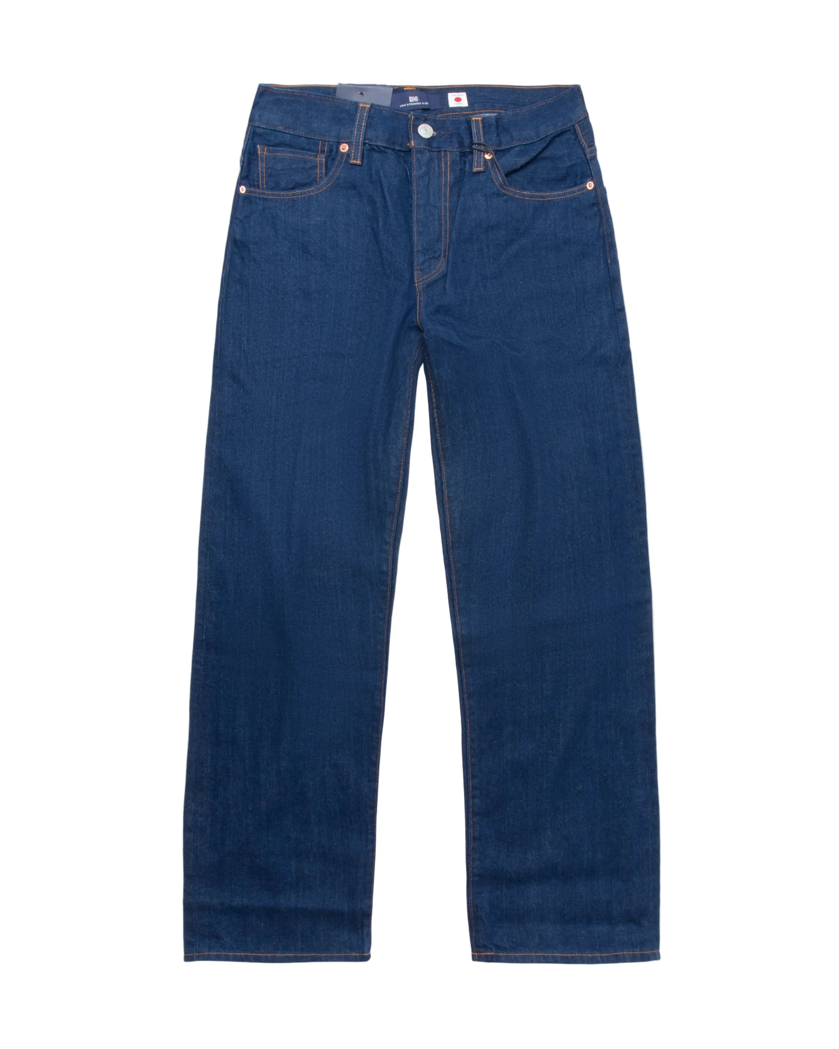 Blue jeans on a white background