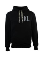 Black hoodie with 'KL' logo on a white background
