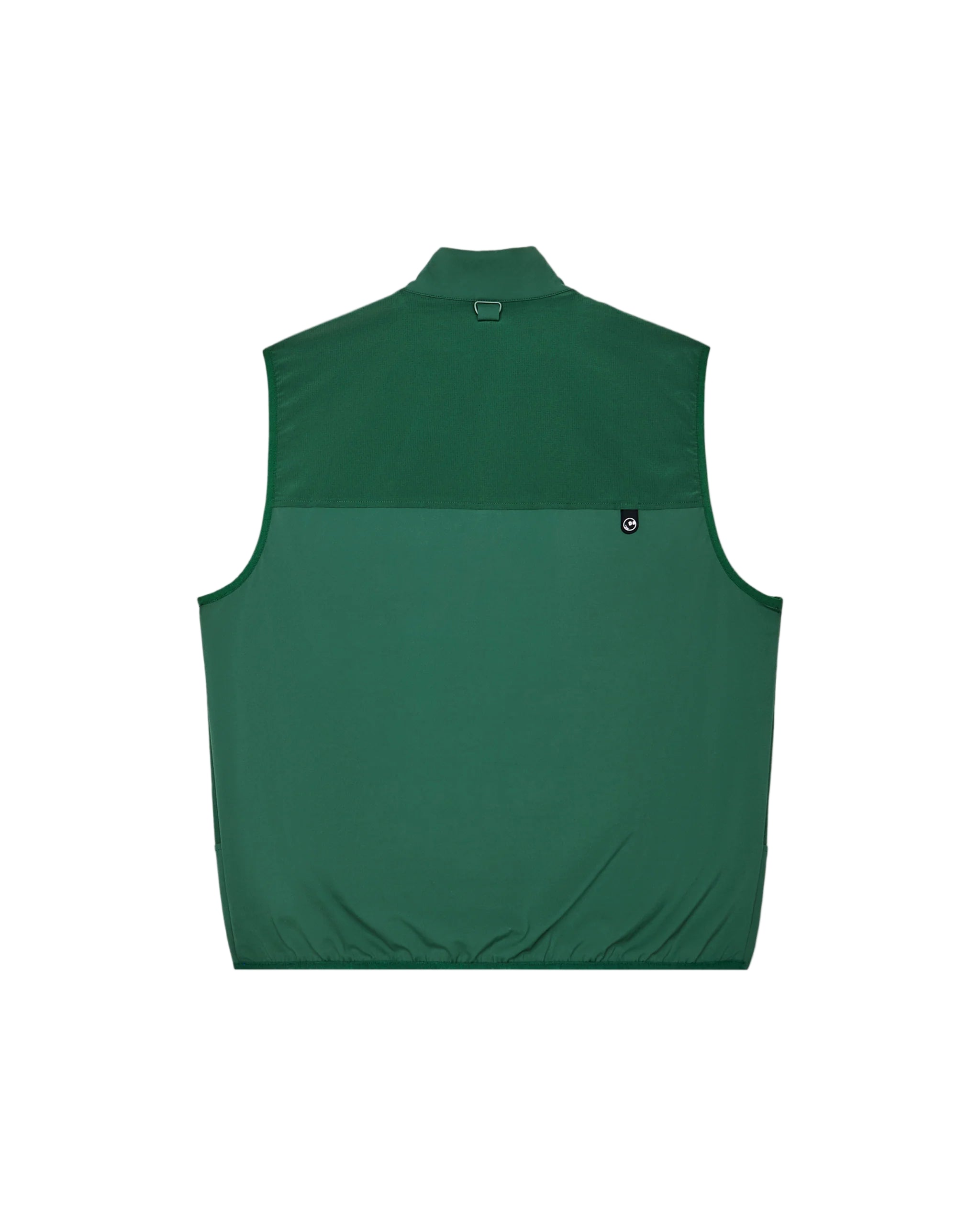 Green sleeveless jacket on a white background