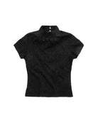 Black turtleneck shirt on a white background