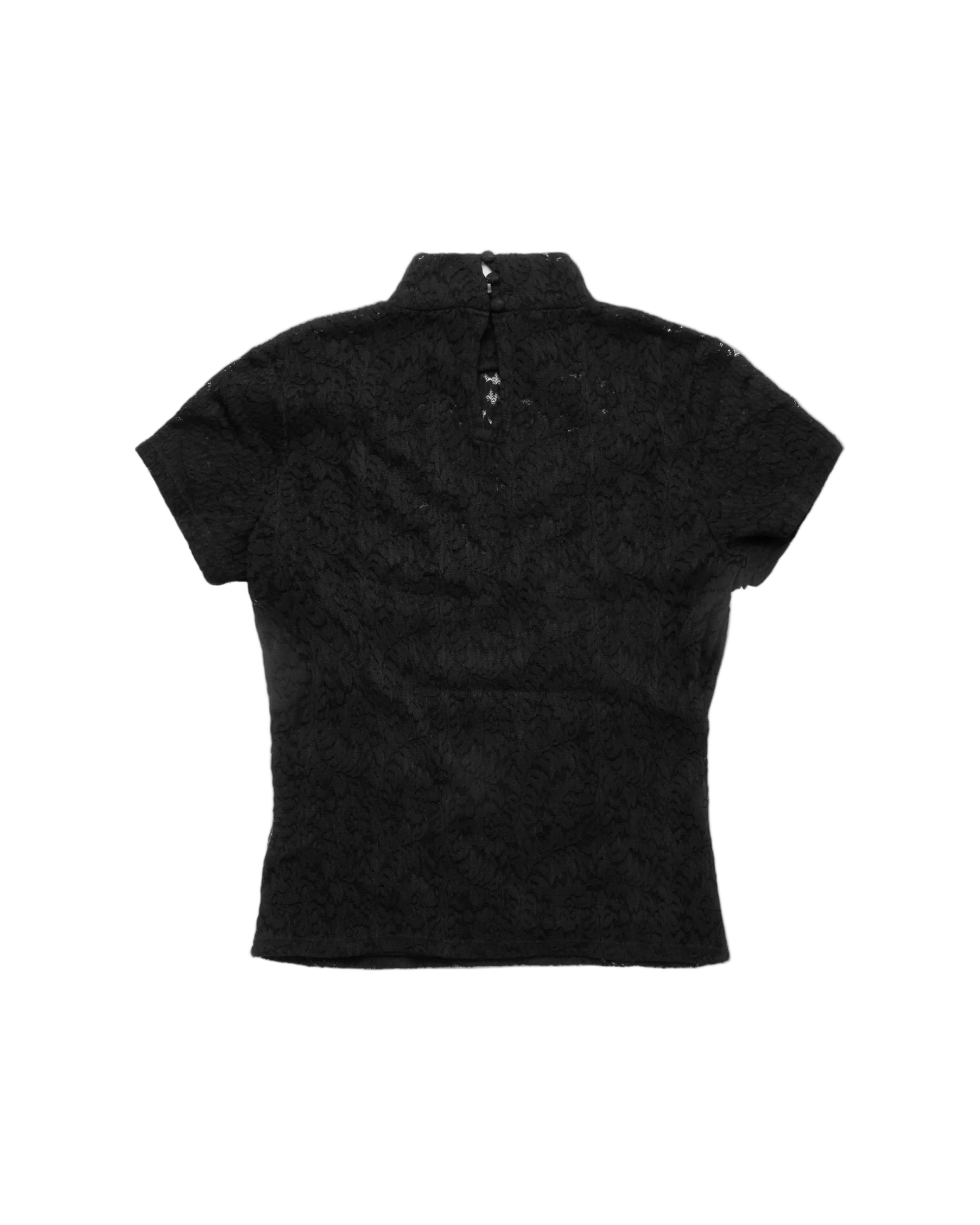 Black short-sleeve shirt on a white background
