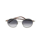 Sunglasses with tortoiseshell frame and gradient lenses on a white background