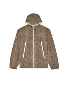 Brown jacket with a hood on a white background