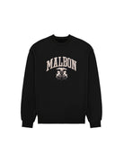 Black sweatshirt with 'MALBON' text on a light gray background