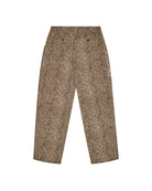 Brown textured pants on a white background