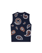 Vest with paisley pattern on a white background