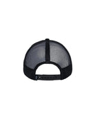 Black mesh cap on a light gray background