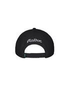 Black cap with 'Malbon' branding on a white background
