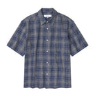Blue and gray checkered shirt on a white background