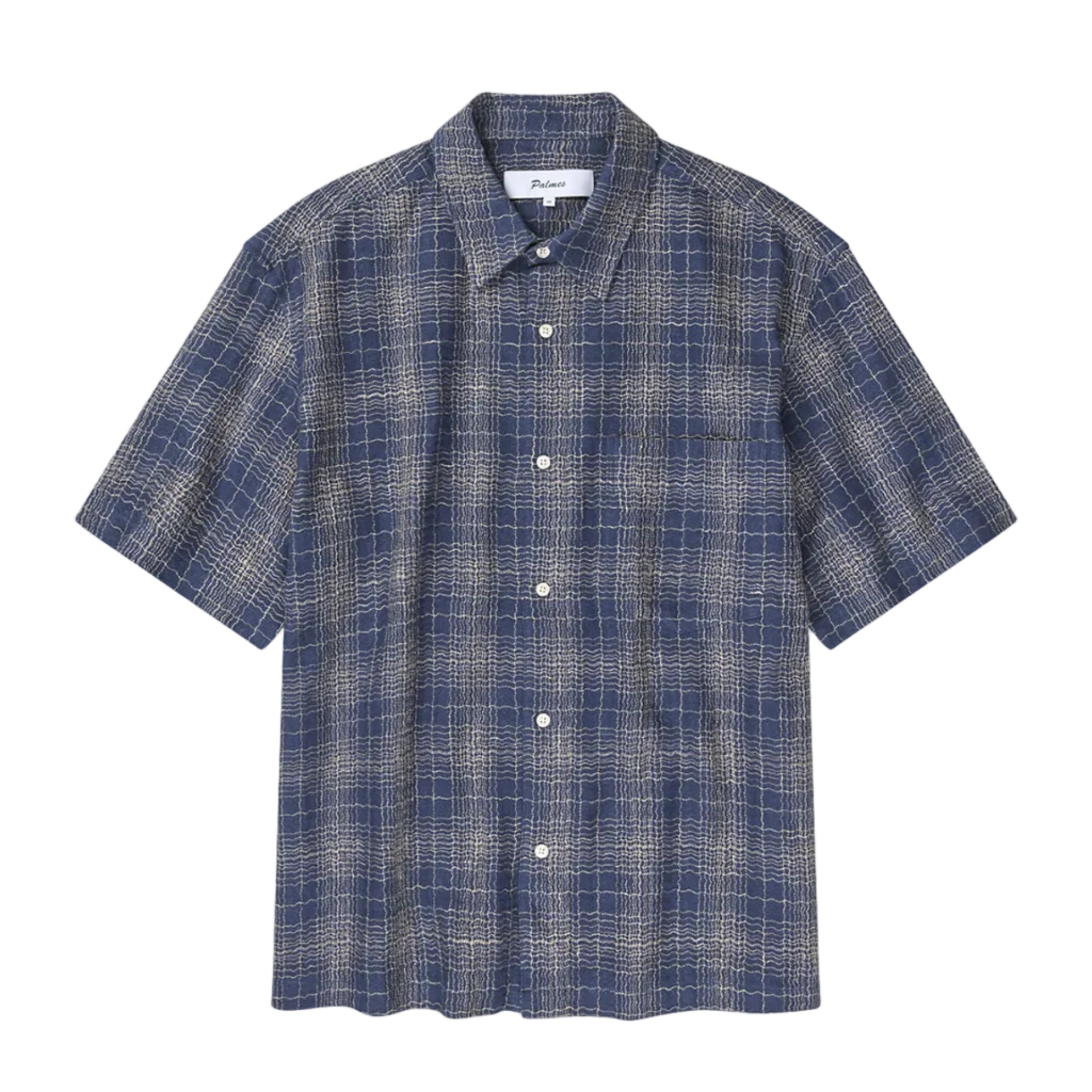 Blue and gray checkered shirt on a white background