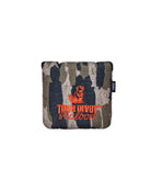 Camo-patterned mallet cover with 'Tour Divot' branding on a white background