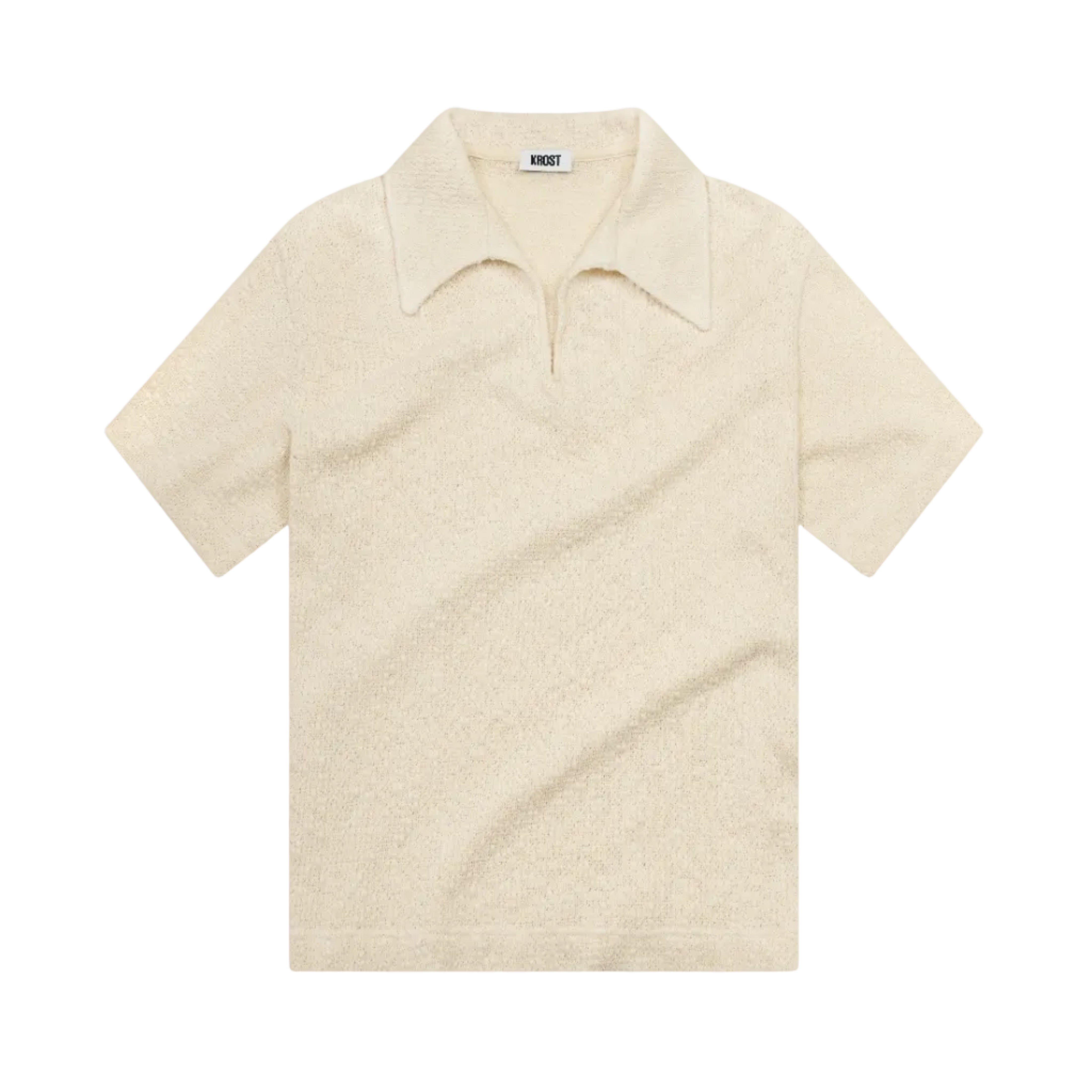 Beige polo shirt on a white background