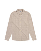 Beige checkered shirt on a white background