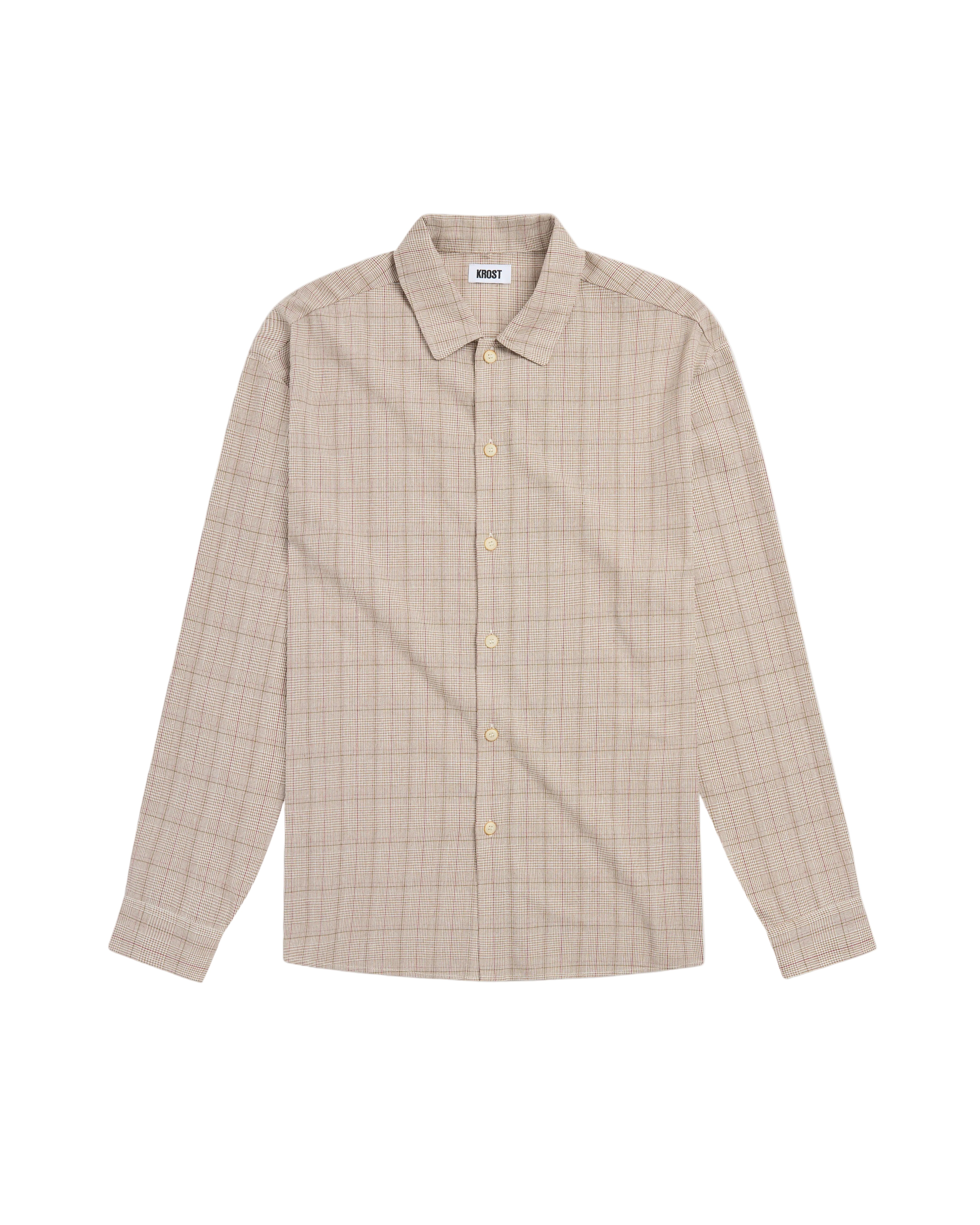 Beige checkered shirt on a white background