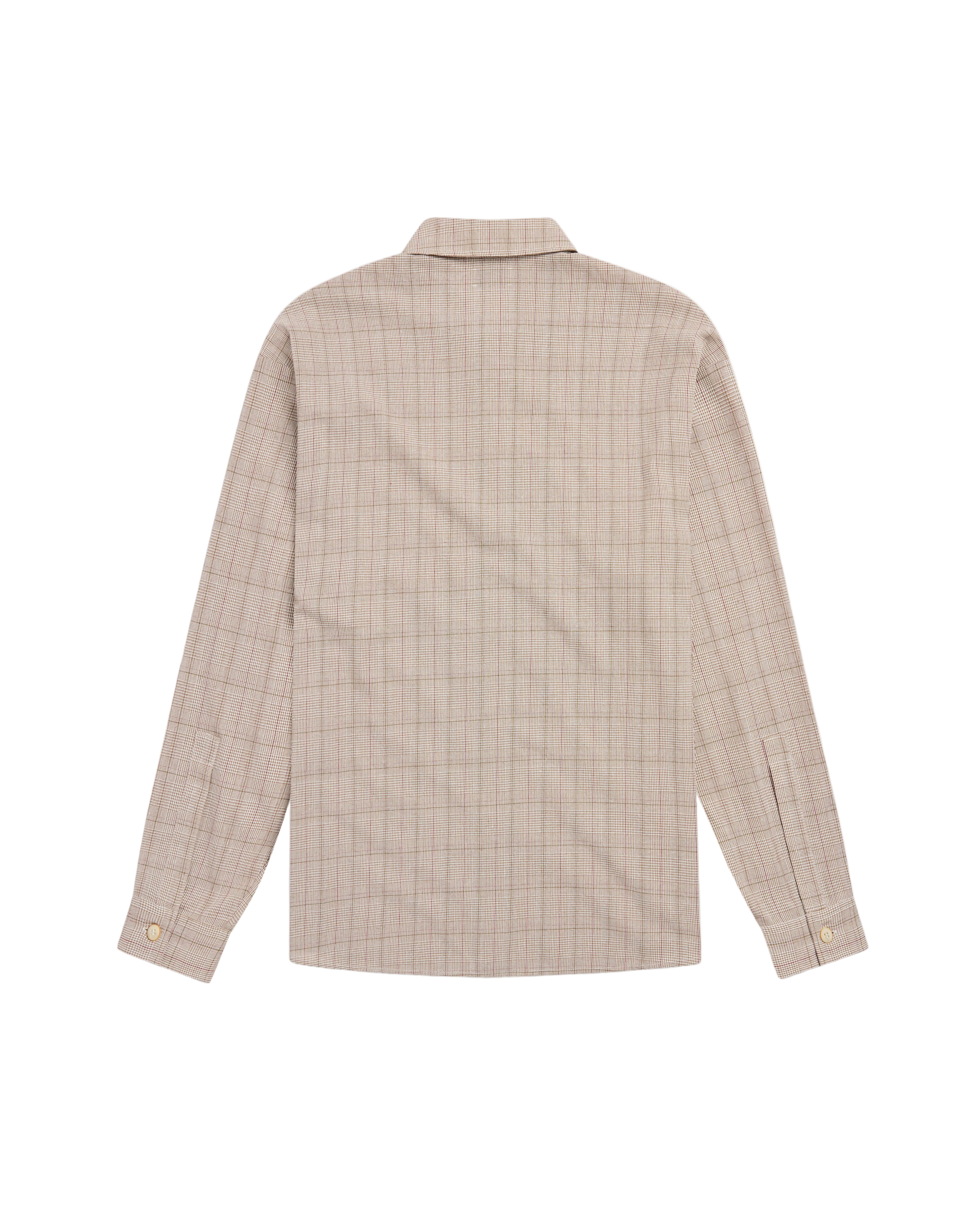 Beige checkered shirt on a white background