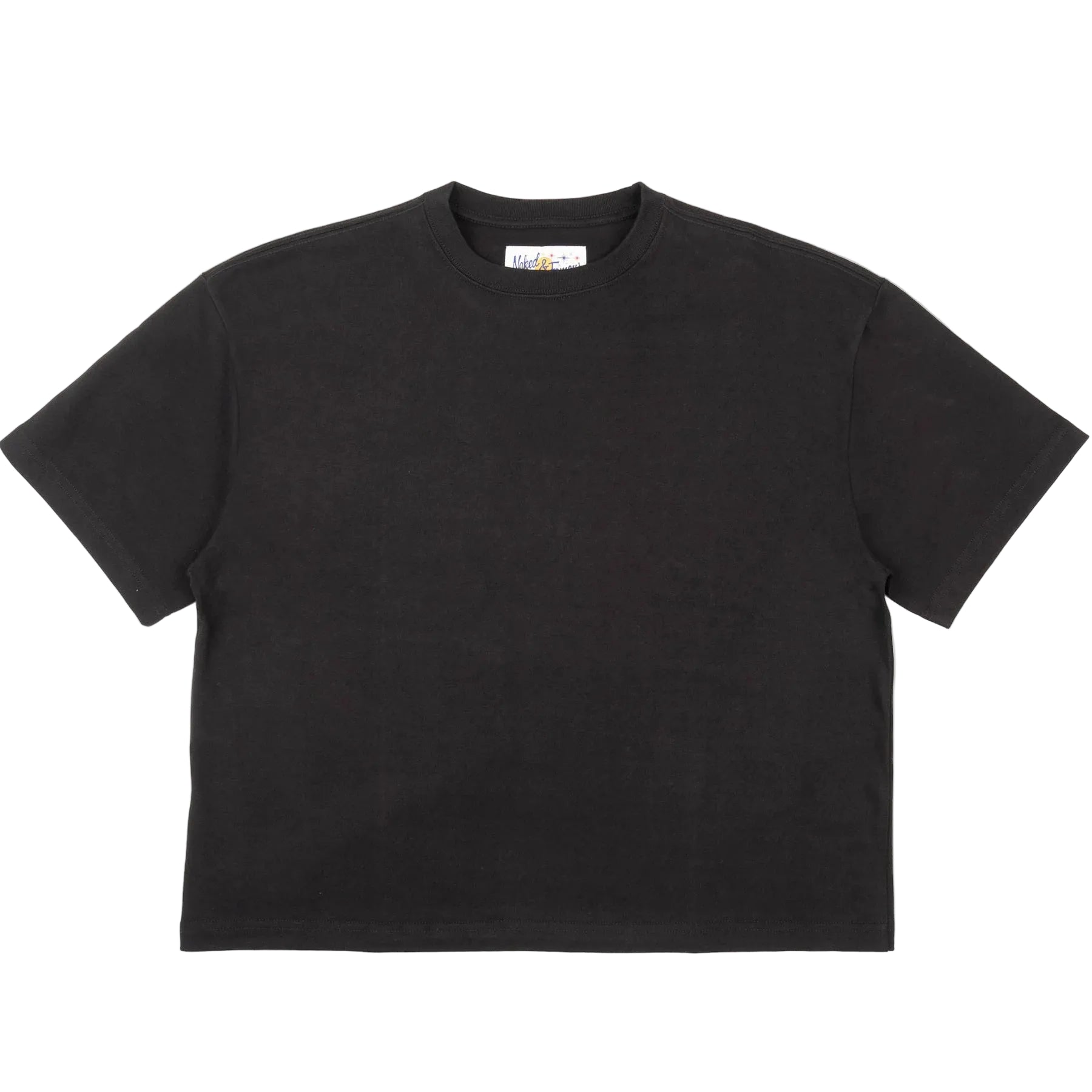 Black t-shirt on a white background