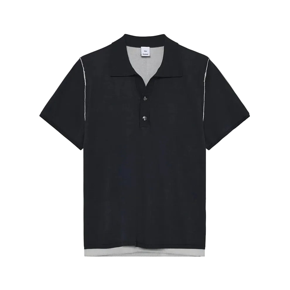 Black polo shirt on a white background