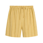 Yellow checkered shorts on a white background