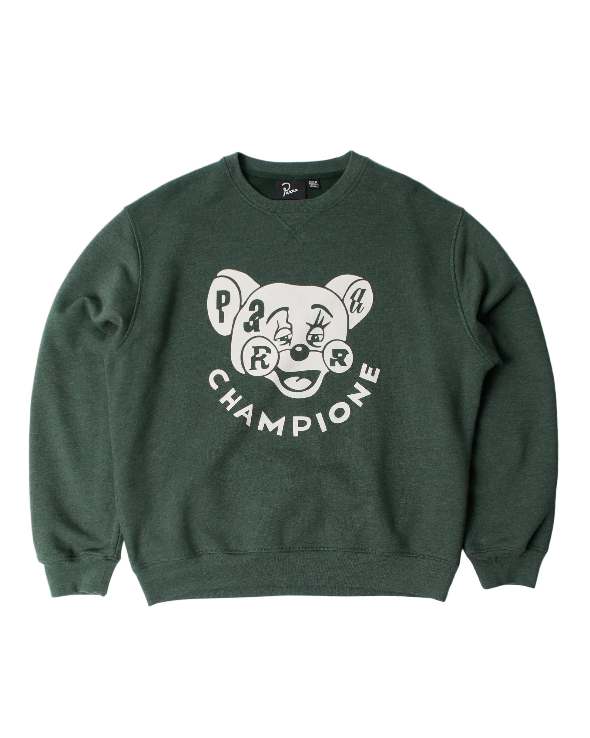 Tired Champione Sweatshirt in Pine by By Parra – front view
