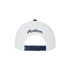 White cap with 'Malbon' branding on a white background