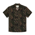 Black patterned shirt on a white background