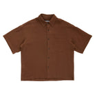 Brown short-sleeve shirt with a pocket on a white background