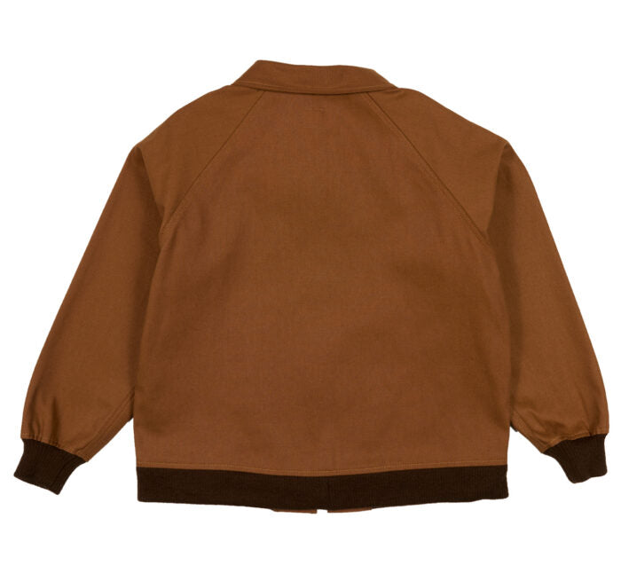 Brown jacket on a white background, back view