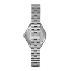 Silver watch with a metal bracelet on a white background