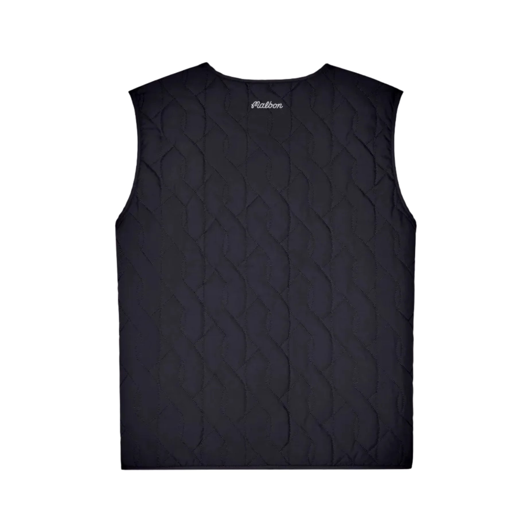 Black vest on a white background, back view