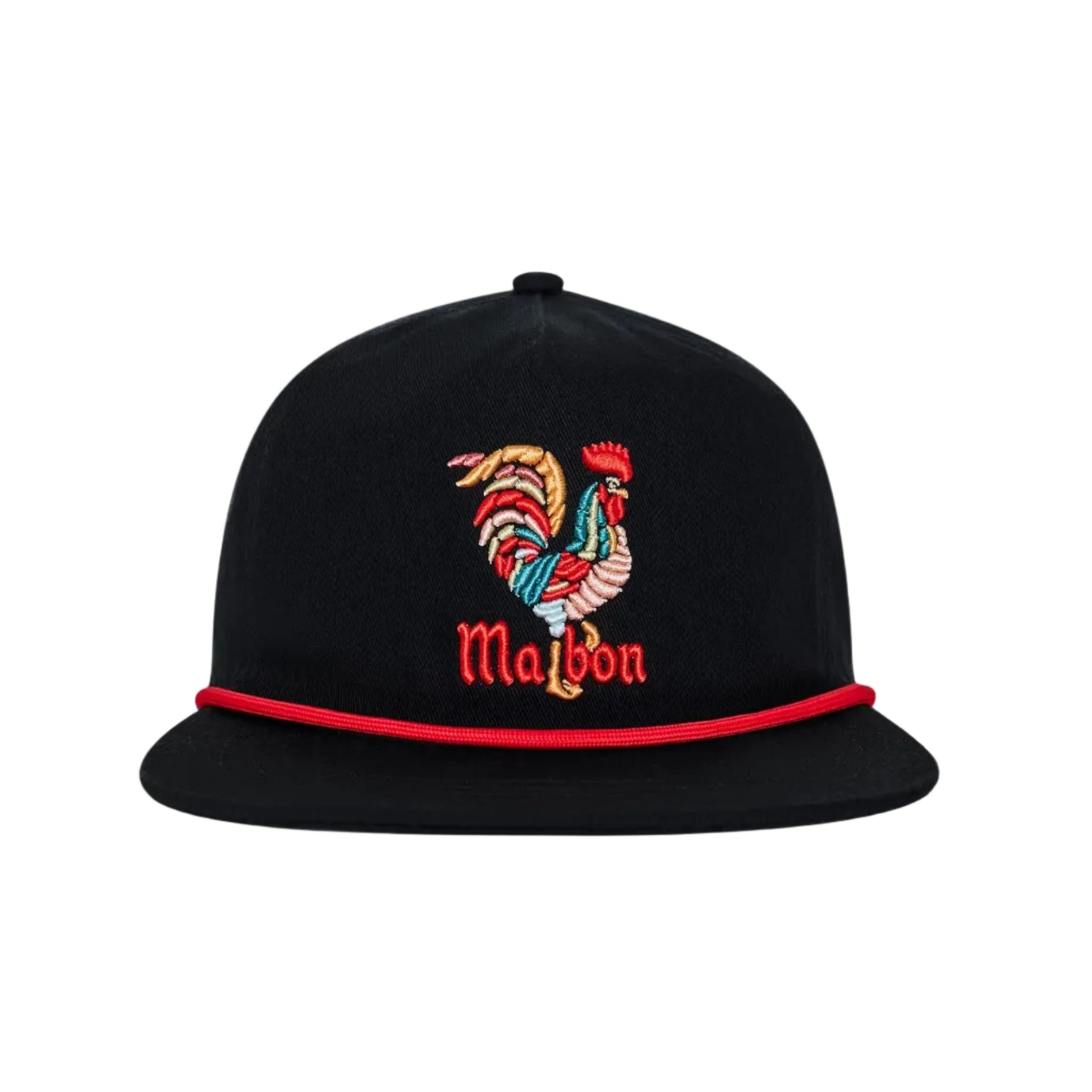 Black cap with rooster logo and 'Malbon' text on a white background