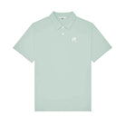 Light green polo shirt with a small logo on a white background