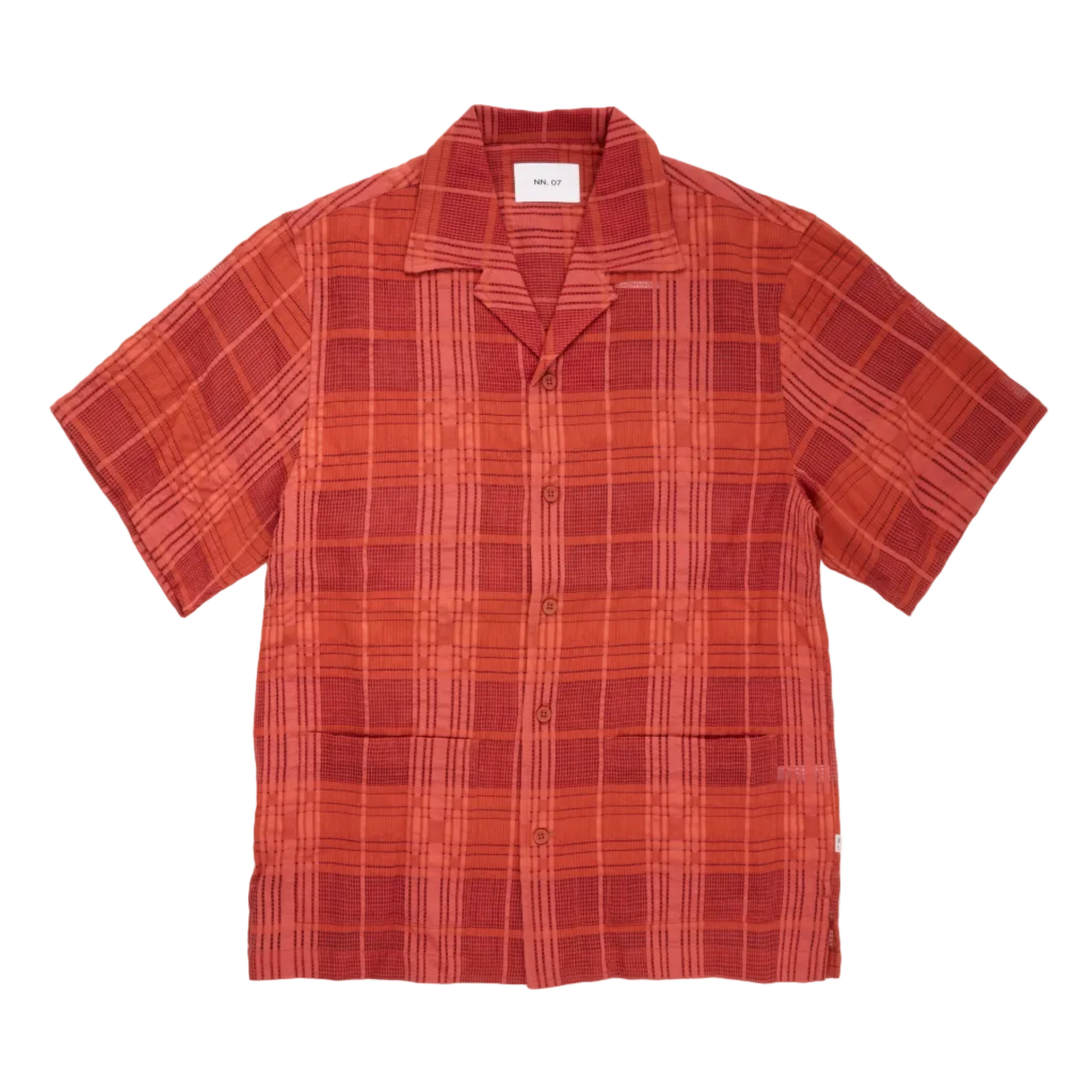 Red plaid shirt on a white background
