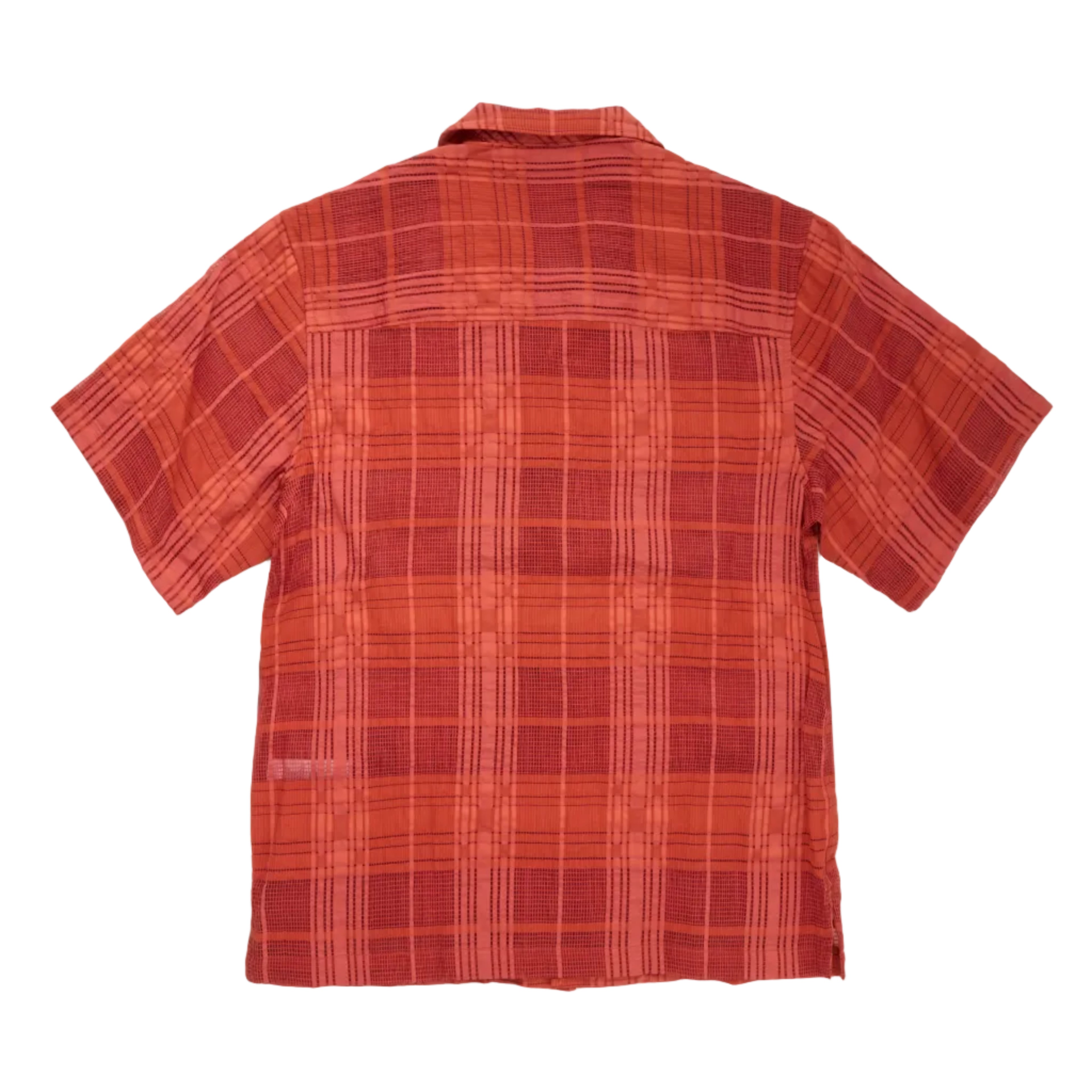 Red plaid shirt on a white background