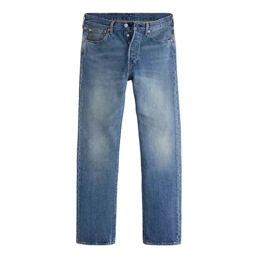 Pair of blue jeans on a white background