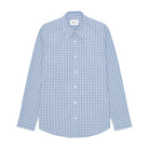 Blue checkered shirt on a white background