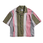 Colorful striped shirt with a collar on a white background