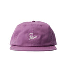 Purple cap with an embroidered Parra logo on a white background
