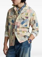 POLO RALPH LAUREN Country Folk Shirt in patchwork print, front view on male model
