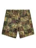 RRL Camo Patchwork Short - men's camouflage shorts with mixed camo pattern patches, back view