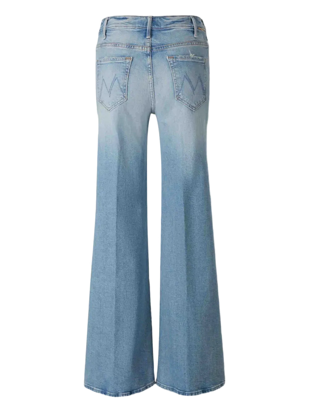 Light blue wide-leg jeans on a white background