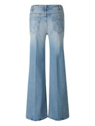 Light blue wide-leg jeans on a white background