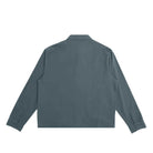 Back view of a teal shirt on a white background