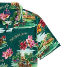 Polo Ralph Lauren Johnny Collar Polo shirt in green with tropical floral print, front view
