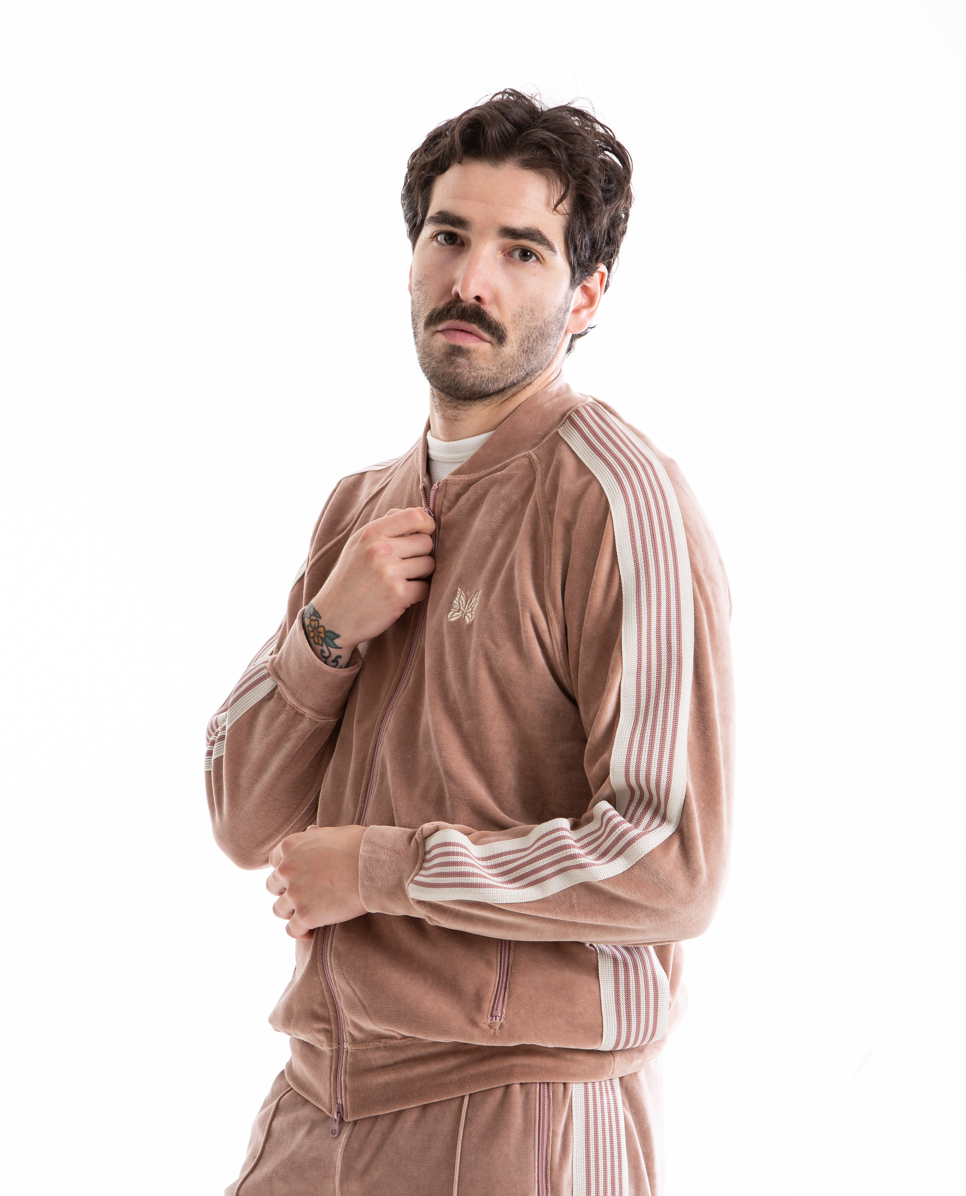 Velour Track Jacket Old Rose – American Rag Cie